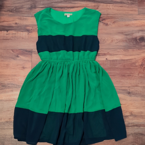 Altar'd State Dresses & Skirts - Altar'd State Green and Navy Striped Womens Dress